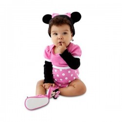Costume Rompers C (Cotton Long Sleeves)_Minnie Pink