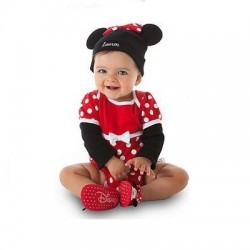 Costume Rompers C (Cotton Long Sleeves)_Minnie Red