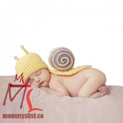 Newborn Crochet Costume Set (Snail Yellow