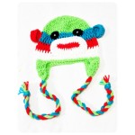 Green Monkey Sock Hat with Tassle A