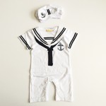 Sailor Costume Romper Set T (White)