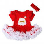 Christmas Dress Romper Santa Set (with headband) S