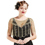 RENT-A037 Beaded Gatsby Wrap (Gold)