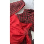 RENT-C177 Filipiniana Red DRESS (Patadyong) size 6 (6-9Y)