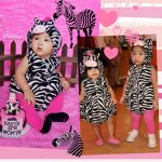 Zebra Pink Costume E (Fleece with Leggings)