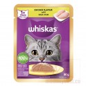 WHISKAS Adult Wet Cat Food in Chicken Flavour 80g