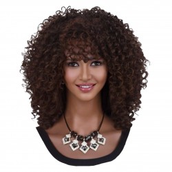 RENT-A053 Wig Afro With Bangs 16"