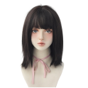 RENT-A054 Mei Misaki Wig With Bangs Shoulder Length (Dark Brown)