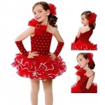 040-Sequins Ballet With Arm Mitts Set (Red)